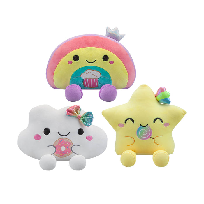 Star Soft Toy Holding Lolly Plush Cuddly Soft Furry Fluffy Cute 32cm Yellow