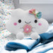 Cloud Soft Toy Holding Donut Plush Cuddly Soft Fluffy Furry Cute 32cm White