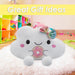 Cloud Soft Toy Holding Donut Plush Cuddly Soft Fluffy Furry Cute 32cm White