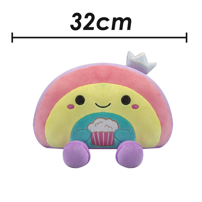 Rainbow Soft Toy Holding Popcorn Plush Cuddly Soft Cute 32cm Multi-Coloured