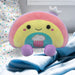 Rainbow Soft Toy Holding Popcorn Plush Cuddly Soft Cute 32cm Multi-Coloured