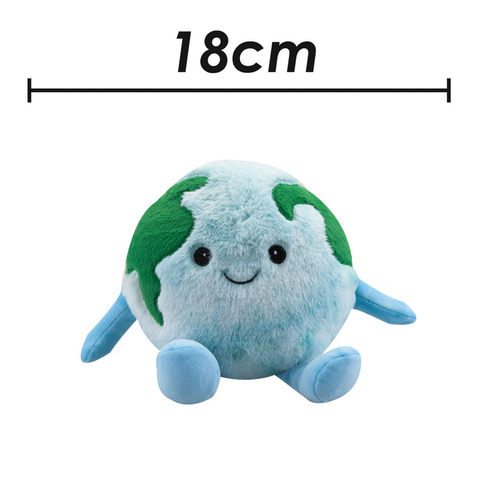 Earth Soft Toy Planet Solar System Plush Cuddly Soft Furry Fluffy 18cm Blue