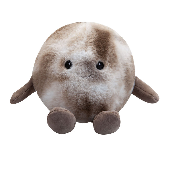 Moon Soft Toy Planet Solar System Plush Cuddly Soft Furry Fluffy 18cm Grey