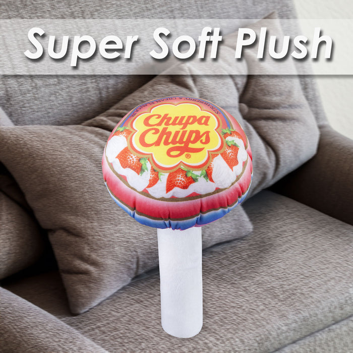 Chupa Chups Soft Toy Strawberry & Cream Lolly Pop Food Themed Plush 20cm Pink