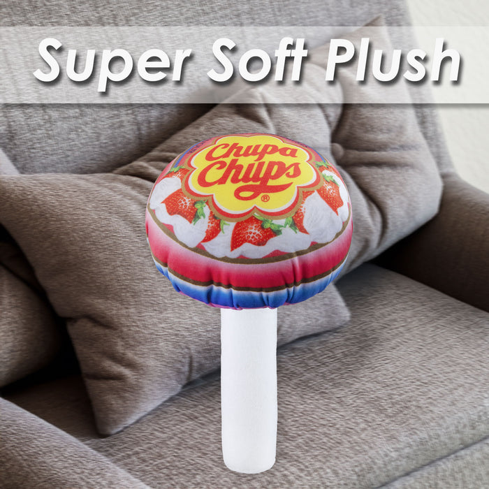 Chupa Chups Soft Toy Strawberry & Cream Lolly Pop Food Themed Plush 30cm Pink