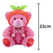 Fruit-tella Strawberry Bear Soft Toy Plush Cute Cuddly Fluffy Plushie 23cm Pink