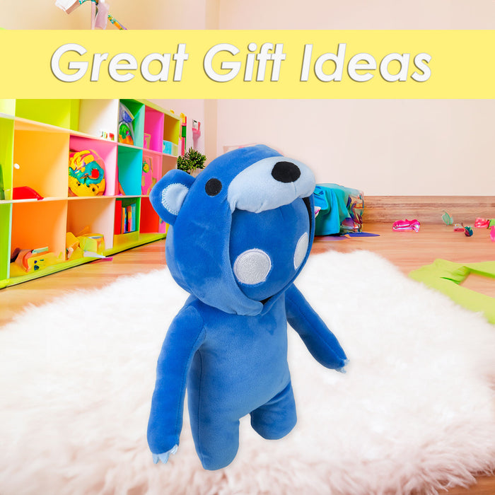 Gang Beasts Bear Soft Toy Video Game Plush with Hooded Jumper Blue