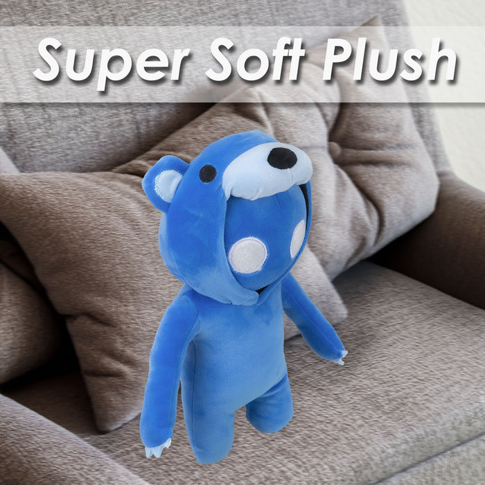 Gang Beasts Bear Soft Toy Video Game Plush with Hooded Jumper 28cm Blue