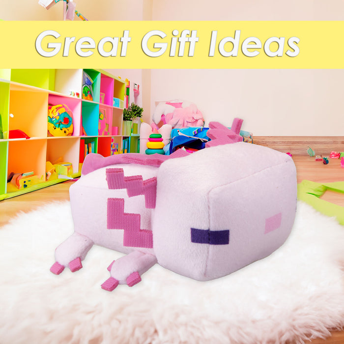 Minecraft Pink Axolotl Soft Toy Clip On Video Game Character-Officially Licensed Plush 13cm Pink