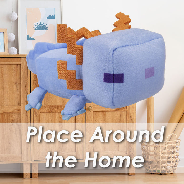 Minecraft Blue Axolotl Soft Toy Clip On Video Game Character-Officially Licensed Plush 13cm Blue