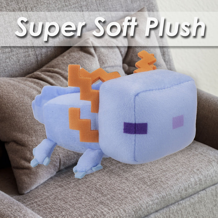 Minecraft Blue Axolotl Soft Toy Clip On Video Game Character-Officially Licensed Plush 13cm Blue