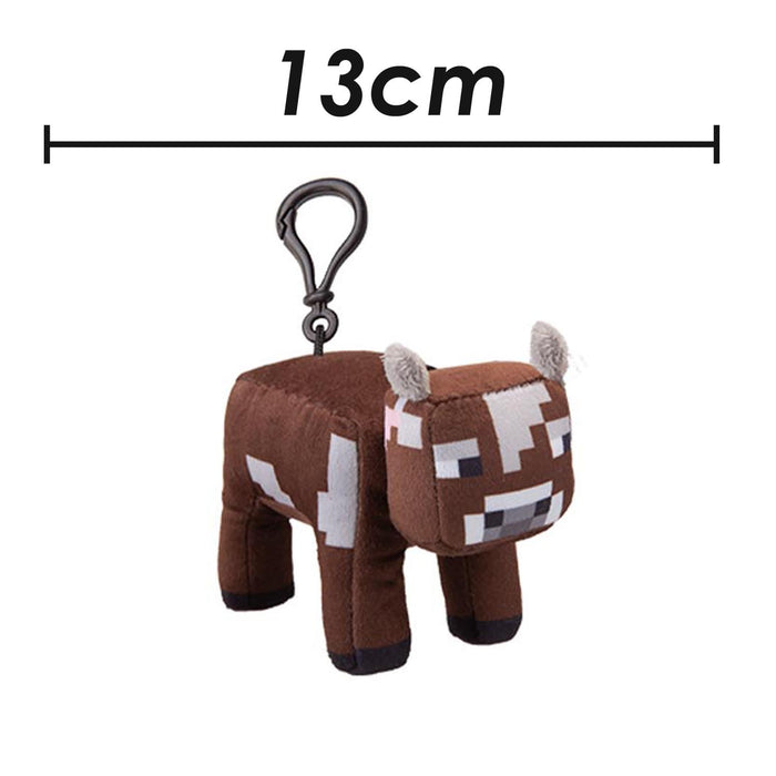 Minecraft Cow Soft Toy Clip On Video Game Character-Officially Licensed Toy Plush 13cm Brown