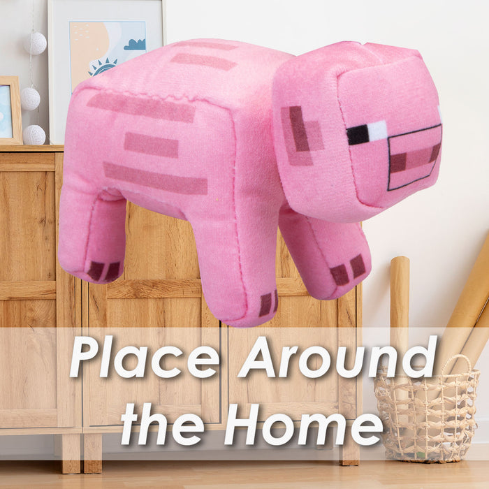 Minecraft Pig Soft Toy Clip On Video Game Character Plush 13cm