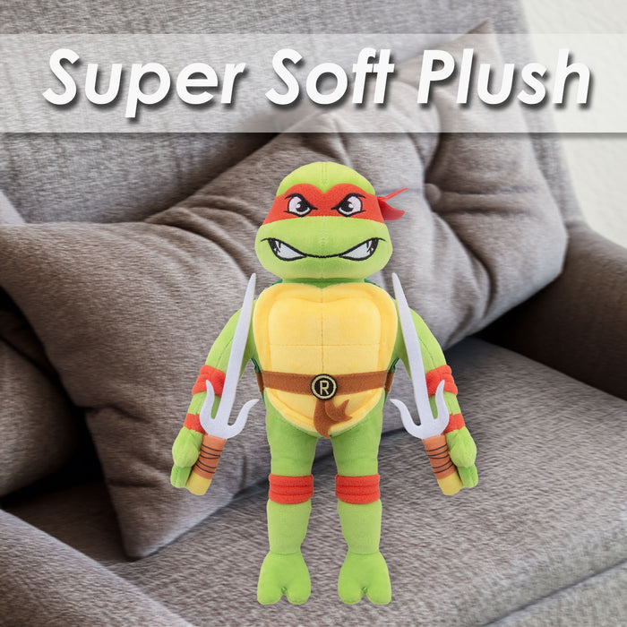 TMNT Raphael Soft Toy Animated Teenage Mutant Ninja Turtles Plush 28cm Red