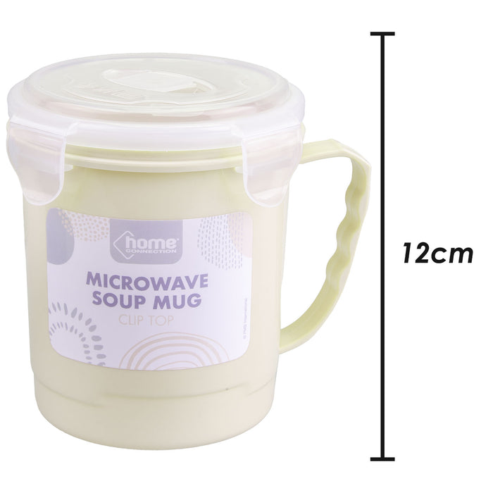 Soup Mug Yellow 700ml Containers Lids Microwavable