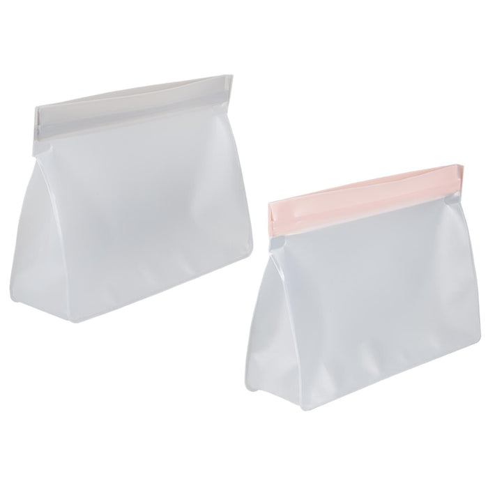 Food Storage Bag Press Seel Close 1400ml Storage Bags Reusable 20. 5 x14. 5cm Grey