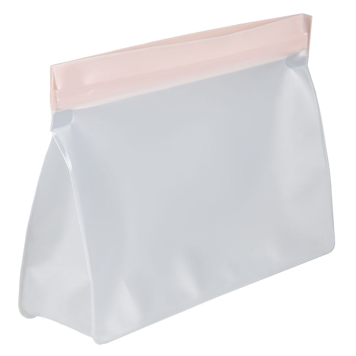 Food Storage Bag Press Seel Close 1400ml Storage Bags Reusable 20.5 x14.5cm Pink