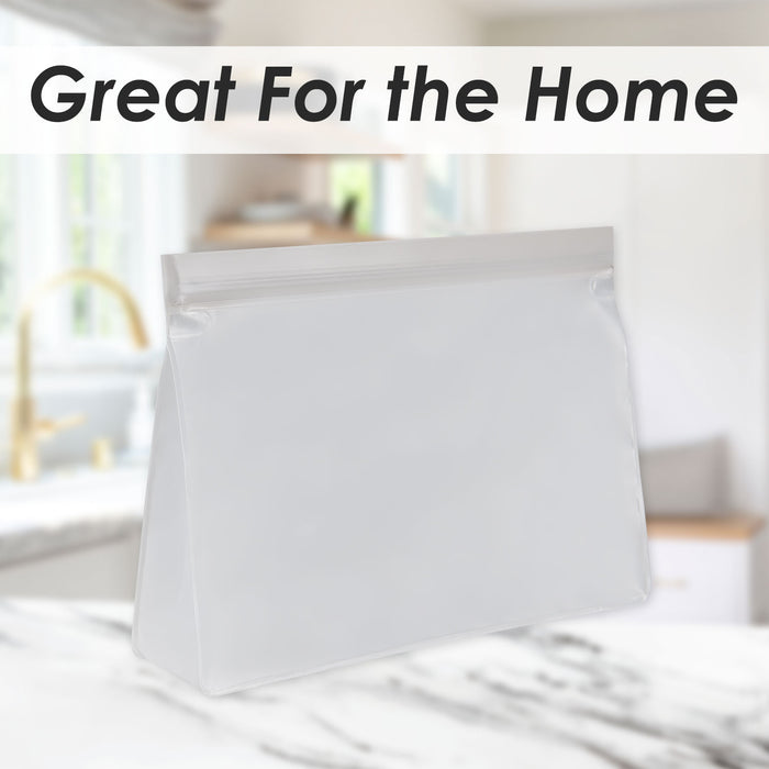 Food Storage Bag Press Seel Close 350ml Storage Bags Reusable 20. 5 x14. 5cm Grey