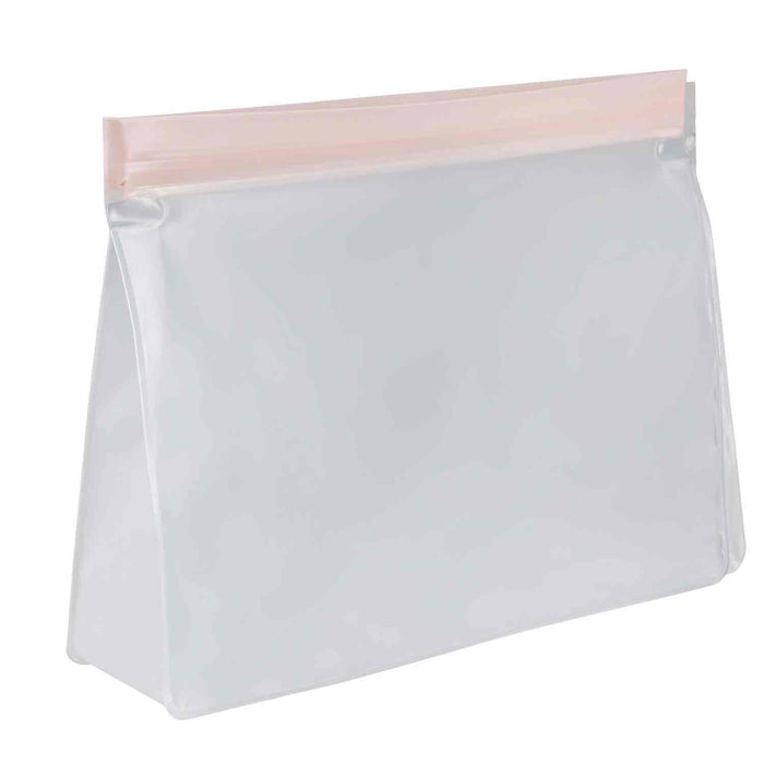 Food Storage Bag Press Seal Close 350ml Reusable Pink