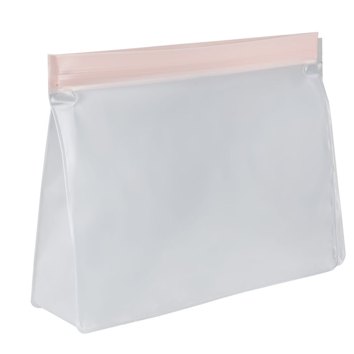 Food Storage Bag Press Seel Close 350ml Storage Bags Reusable 20.5 x14.5cm Pink