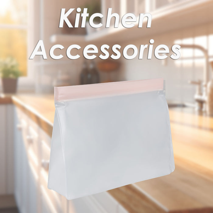 Food Storage Bag Press Seel Close 350ml Reusable 20. 5 x14. 5cm Pink
