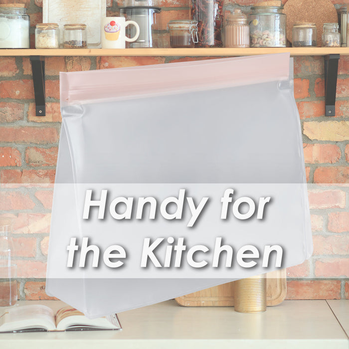 Food Storage Bag Press Seel Close 350ml Reusable 20. 5 x14. 5cm Pink