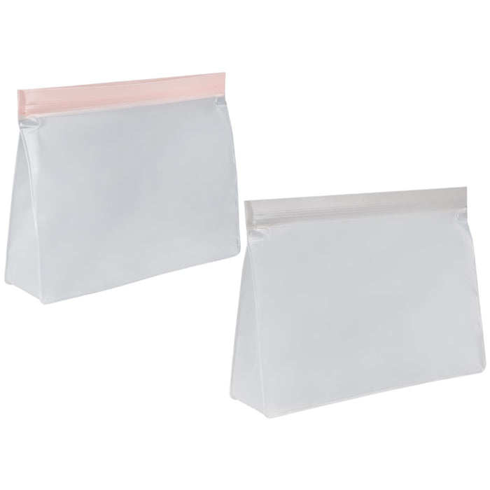 Food Storage Bag Press Seel Close 350ml Storage Bags Reusable 20. 5 x14. 5cm Pink