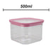 Square Food Container  500ml Airtight Storage Container
 10.2 x 10.2x 8cm Pink