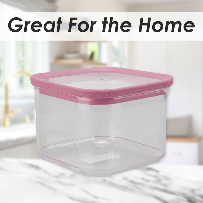 Square Food Container  500ml Airtight Storage Container
 10.2 x 10.2x 8cm Pink