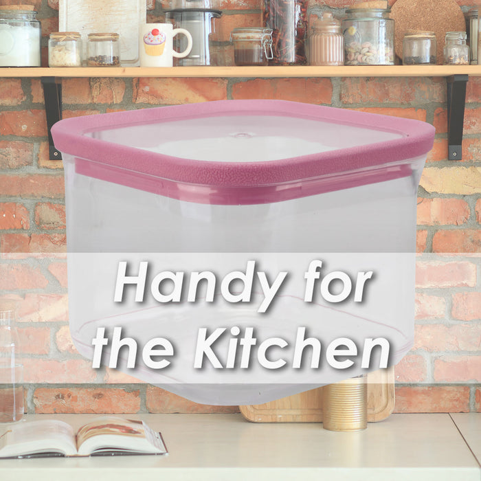 Square Food Container 500ml Airtight Storage Pink