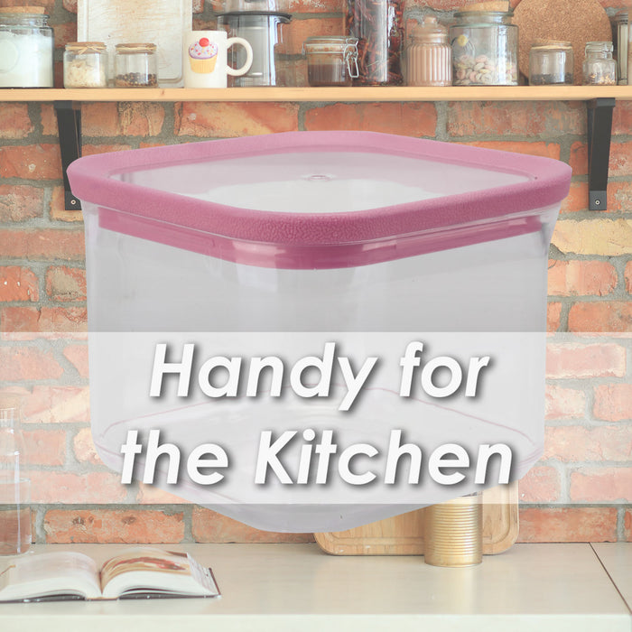 Square Food Container  500ml Airtight Storage Container
 10.2 x 10.2x 8cm Pink