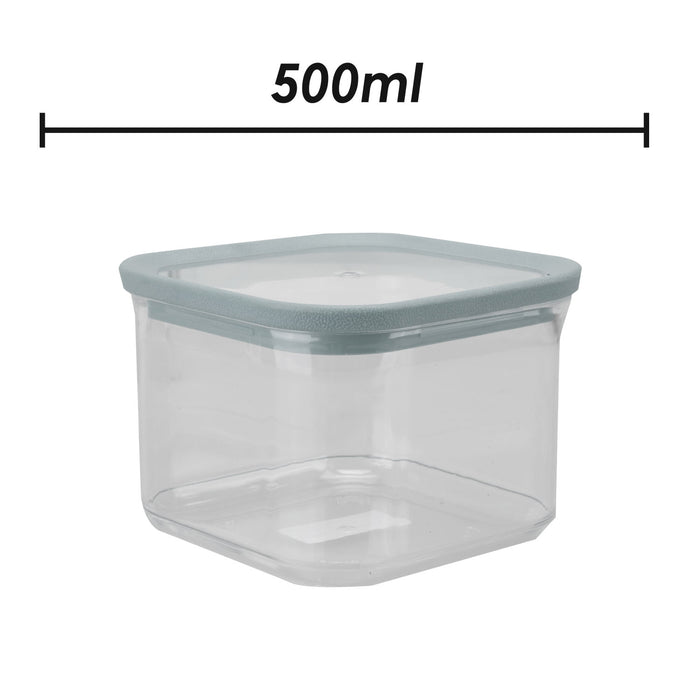 Square Food Container 500ml Airtight Storage Container
 10.2 x 10.2cm Grey