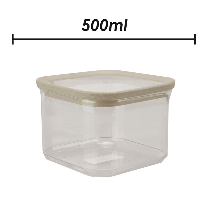 Square Food Container 500ml Airtight Storage Container
 10.2 x 10.2cm White