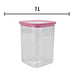 Square Food Container 1L Airtight Storage Container
 10.2 x 10.2 x 15.2cm Pink