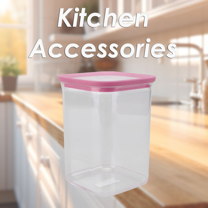 Square Food Container 1L Airtight Storage Container
 10.2 x 10.2 x 15.2cm Pink