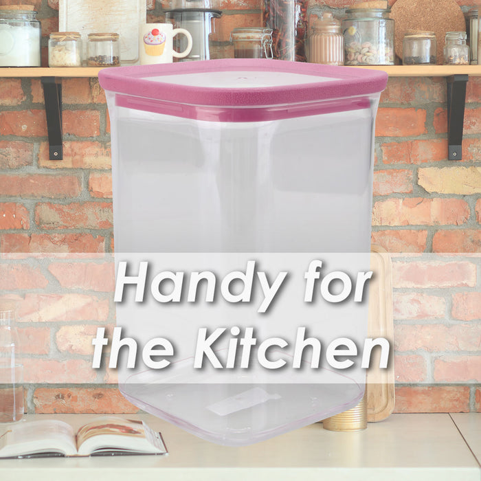 Square Food Container 1L Airtight 10. 2 x 10. 2 x 15. 2cm Pink