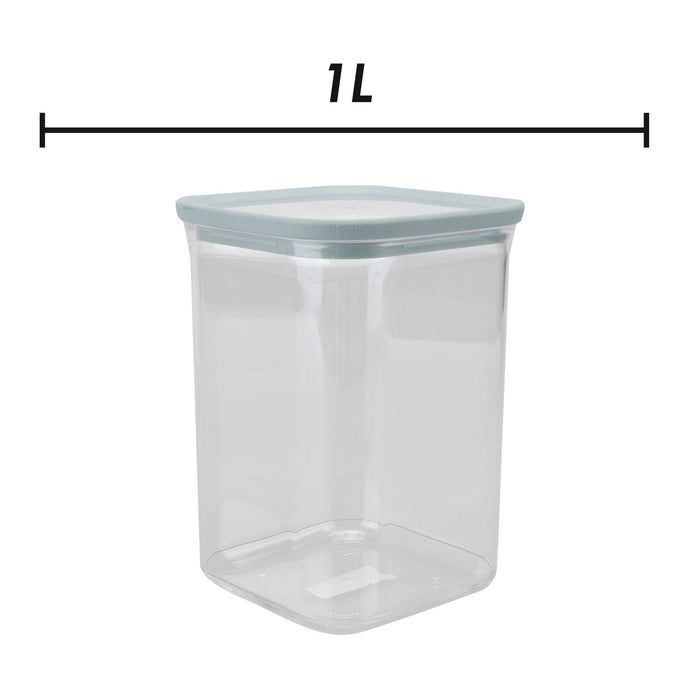 Square Food Container 1L Airtight Storage Container
 10.2 x 10.2 x 15.2cm Grey