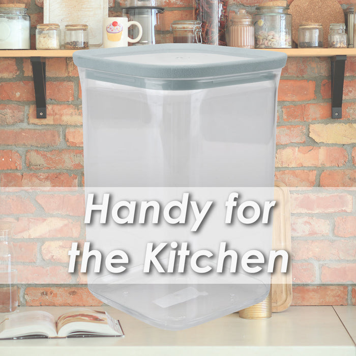Square Food Container 1L Airtight 10. 2 x 10. 2 x 15. 2cm Grey