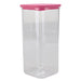 Food Container Pink 1.7L Airtight Storage Container
 10.2 x 10.2 x 22.8cm Pink