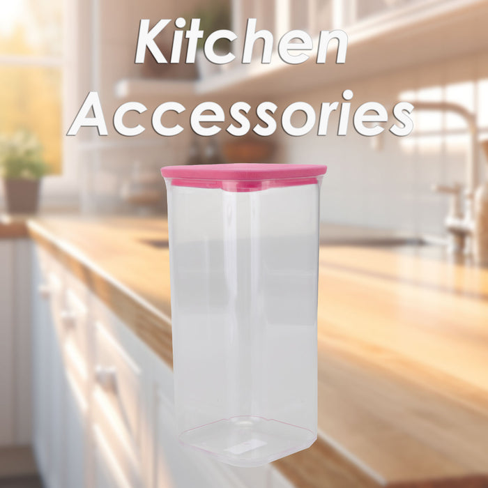 Food Container Pink 1.7L Airtight Storage Container
 10.2 x 10.2 x 22.8cm Pink