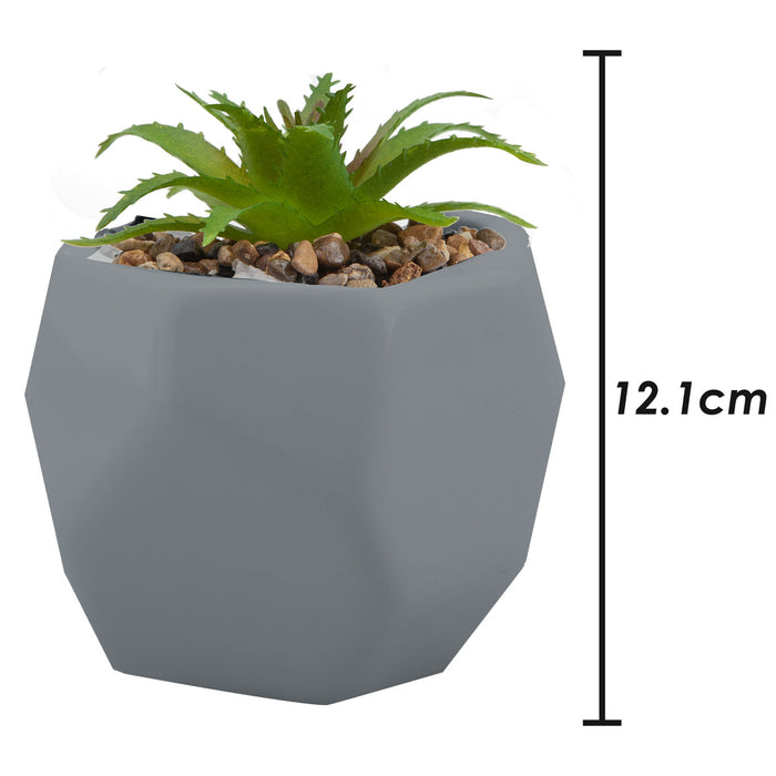 Artificial Plant Grey Indoor Potted Pot Plastic  Small Succulents 12.1cm Grey