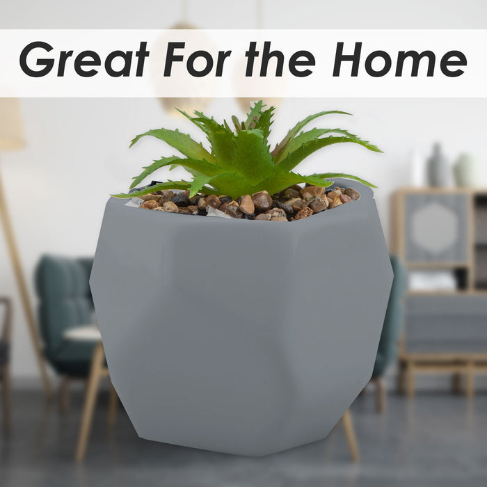 Artificial Plant Grey Indoor Potted Pot Plastic Small Succulents 12. 1cm Grey