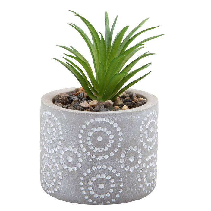 Artificial Plant Small Square Indoor Potted Plastic Small Succulents 11. 6cm Grey