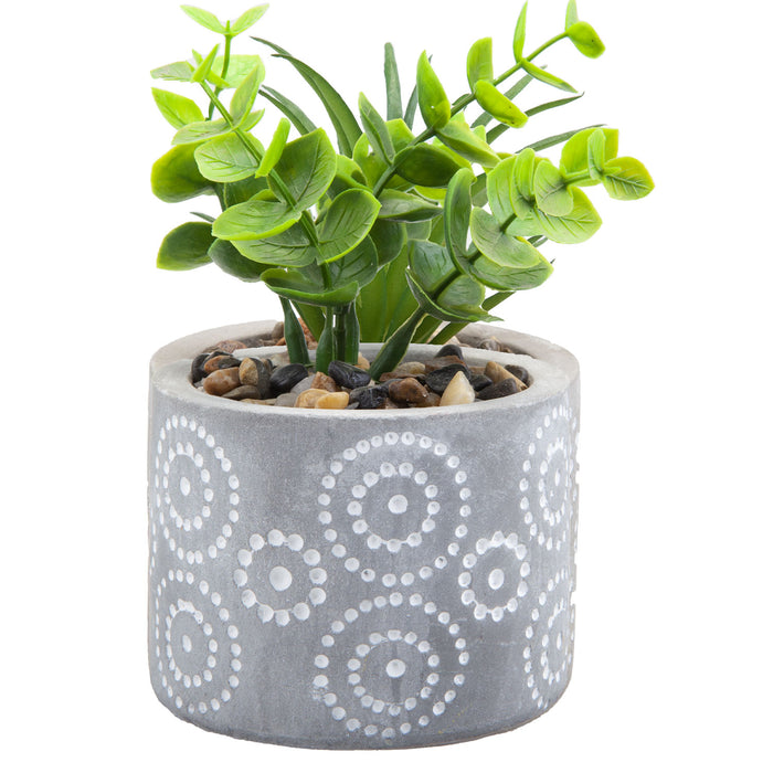 Artificial Plant Large Square Indoor Potted Plastic Small Succulents 11. 6cm Grey