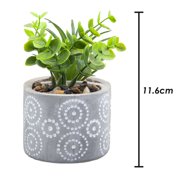 Artificial Plant Large Square Indoor Potted Plastic Small Succulents 11. 6cm Grey
