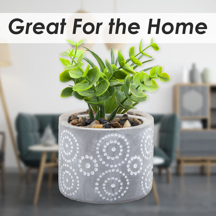 Artificial Plant Large Square Indoor Potted Plastic Small Succulents 11. 6cm Grey