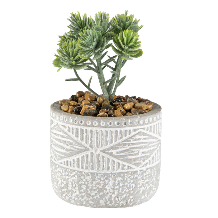 Artificial Plant Triangle Indoor Potted Plastic Small Succulents 11. 6cm Grey