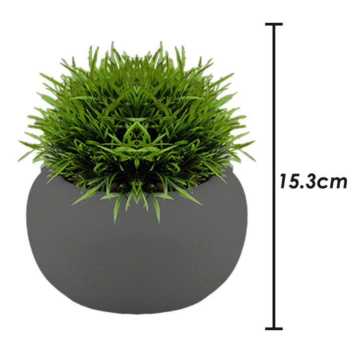 Artificial Plant Dark Grey Indoor Potted Plastic Succulents 15.3cm Dark Grey