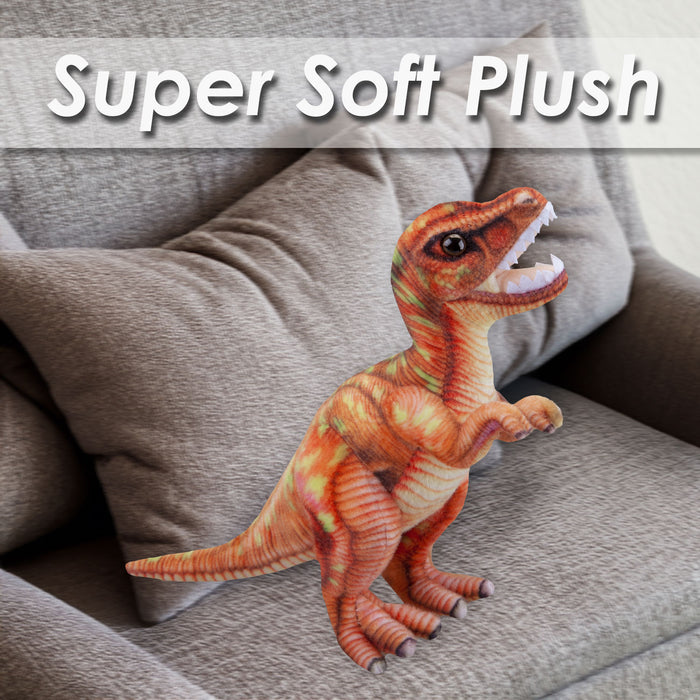 T-Rex Dinosaur Soft Toy Dinosaur Skeleton Body Plush Cuddly Plushie 25cm Brown