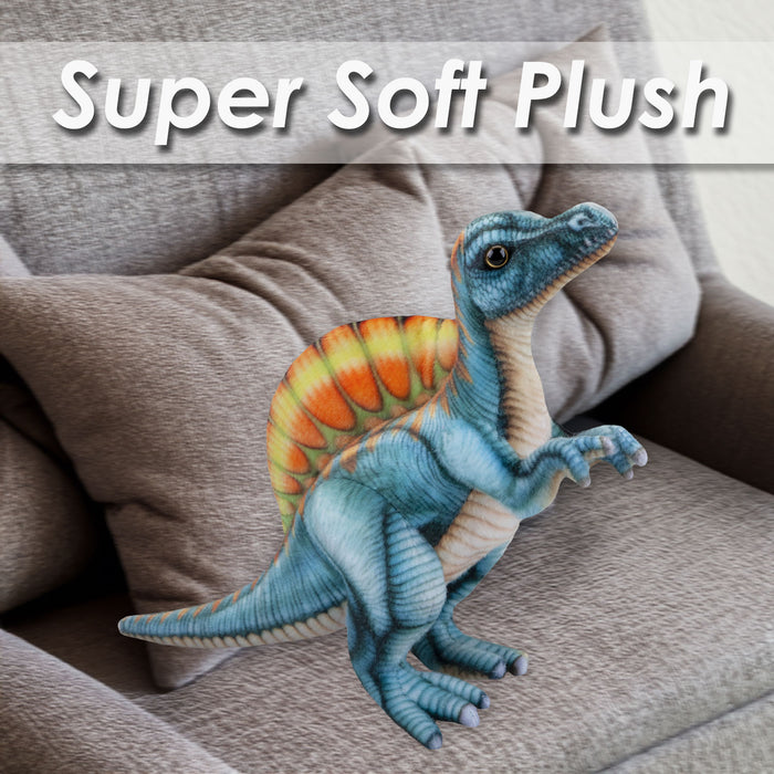 Spinosaurus Dinosaur Soft Toy Dinosaur Skeleton Body Plush Cuddly 25cm Blue